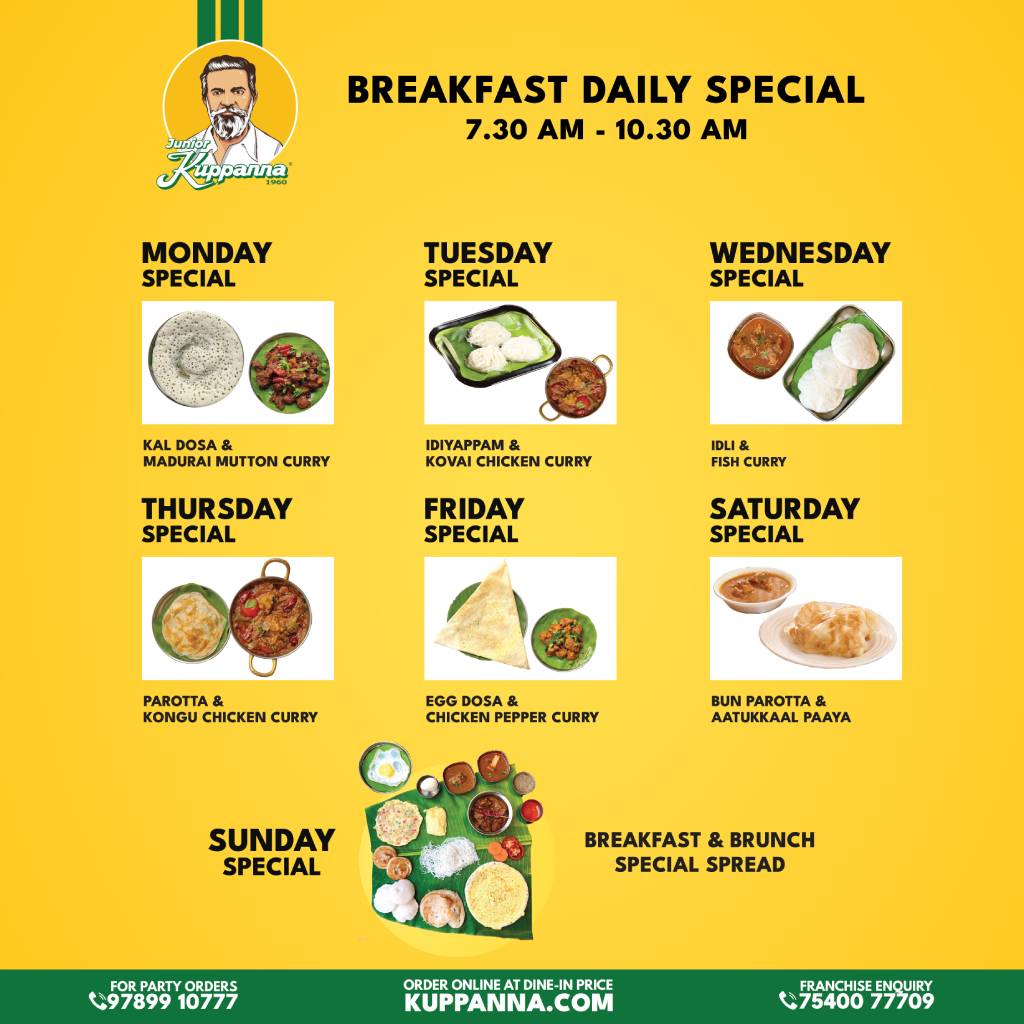 Junior Kuppanna’s Daily Breakfast Specials – juniorKuppanna